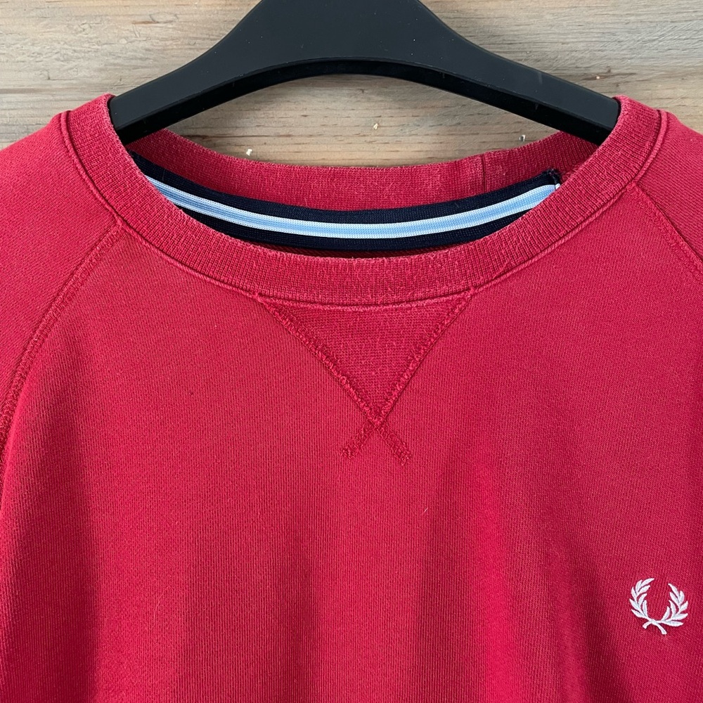 Vintage Red Fred Perry Jumper Sweater size XL